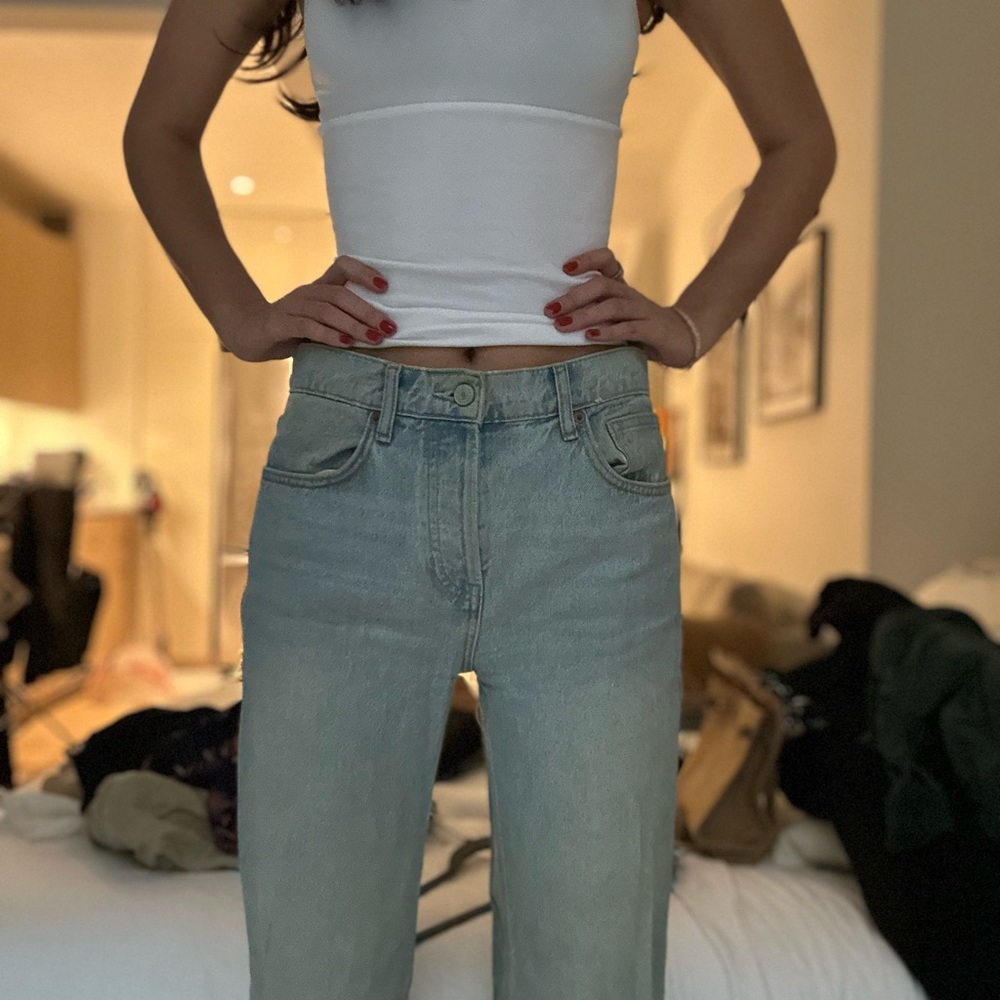 Reformation Straight leg light wash jean
